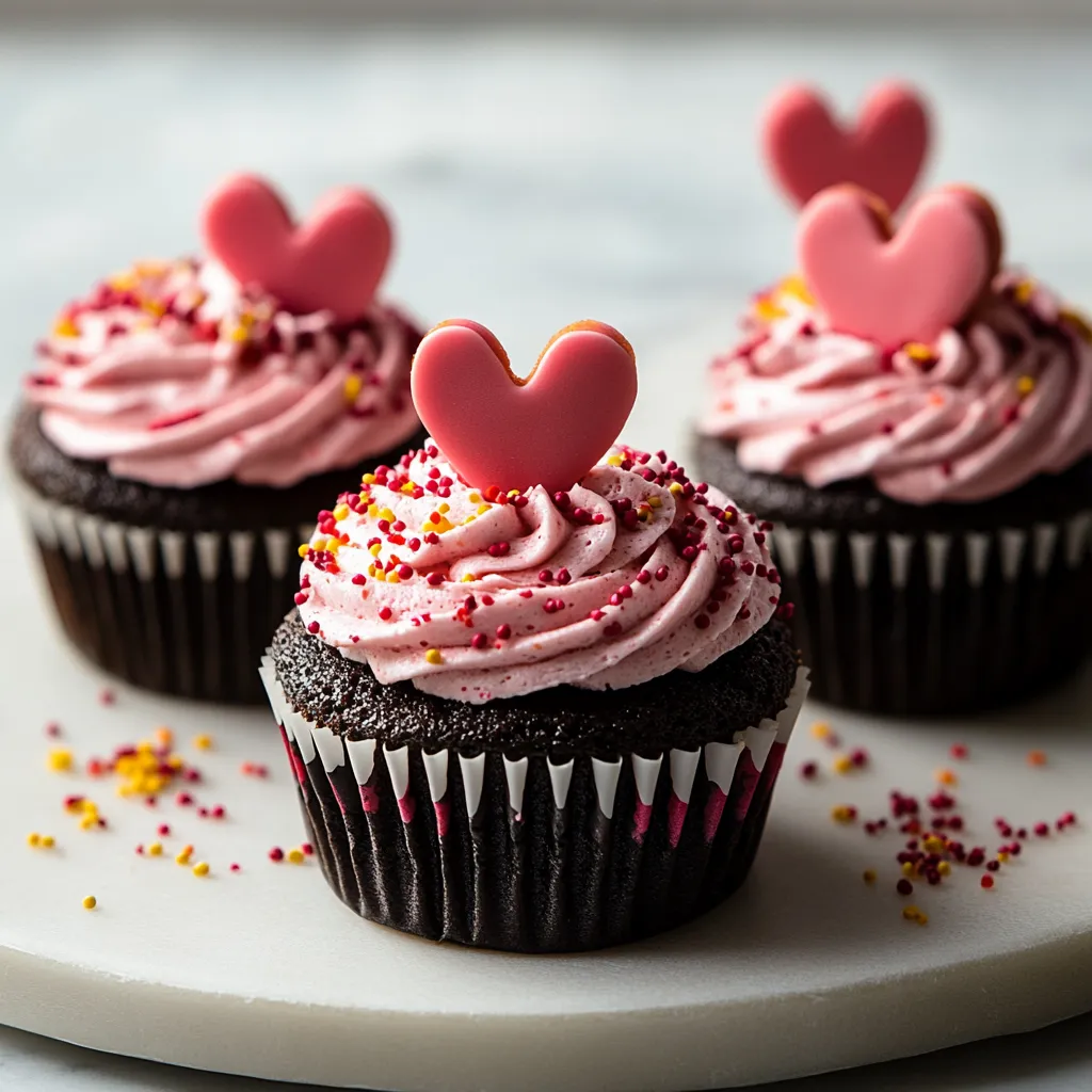 Moist and fluffy Valentine's cupcakes, perfect for sharing or gifting.