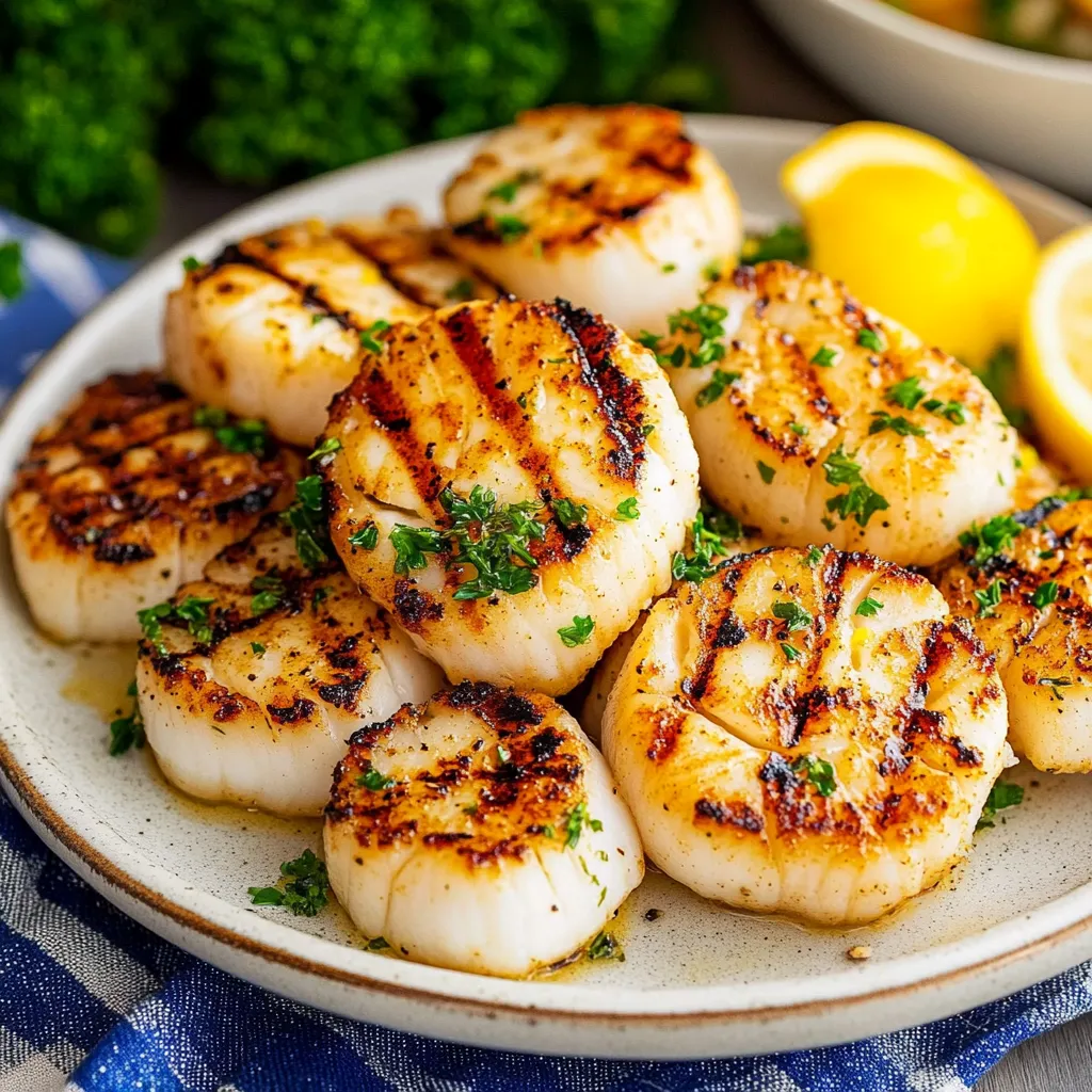 Flavorful grilled scallops seasoned and cooked to perfection for a light and elegant dish.