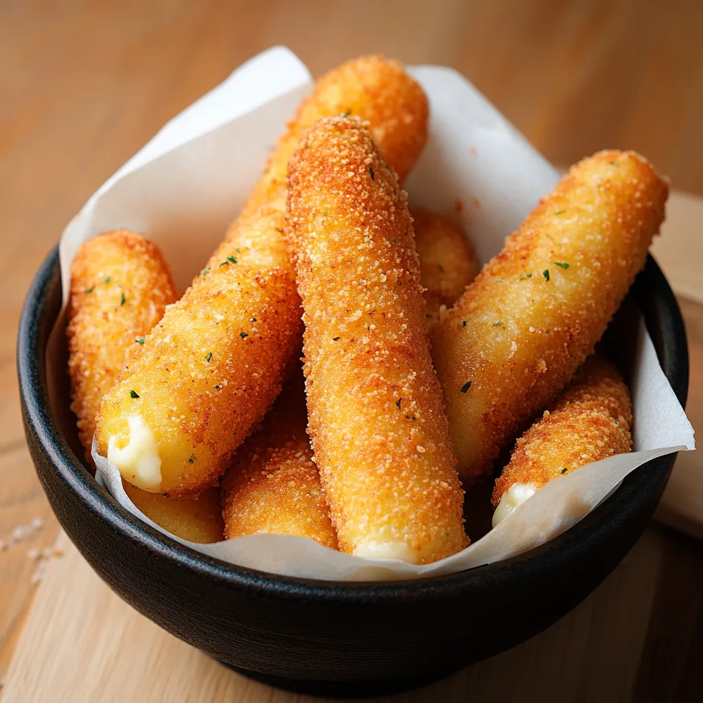 Golden potato sticks filled with melted cheese for a delicious and easy appetizer.