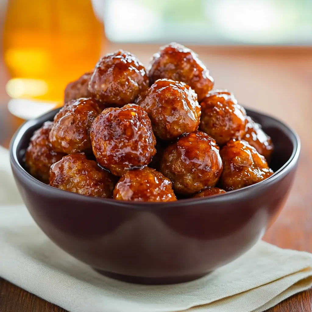 Sweet and tangy honey garlic meatballs, ideal for parties or a satisfying meal.