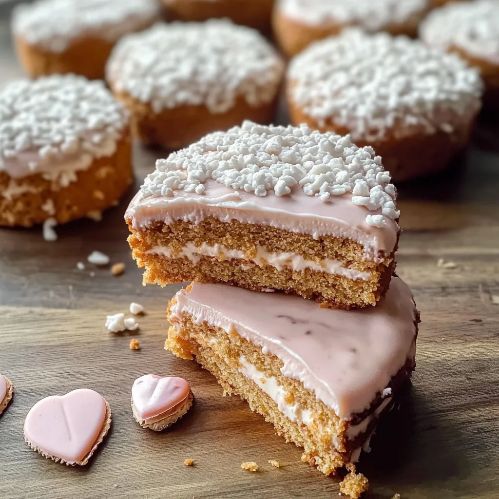 Soft and fluffy Valentine's cakes with creamy frosting, just like the classic Little Debbie treat.