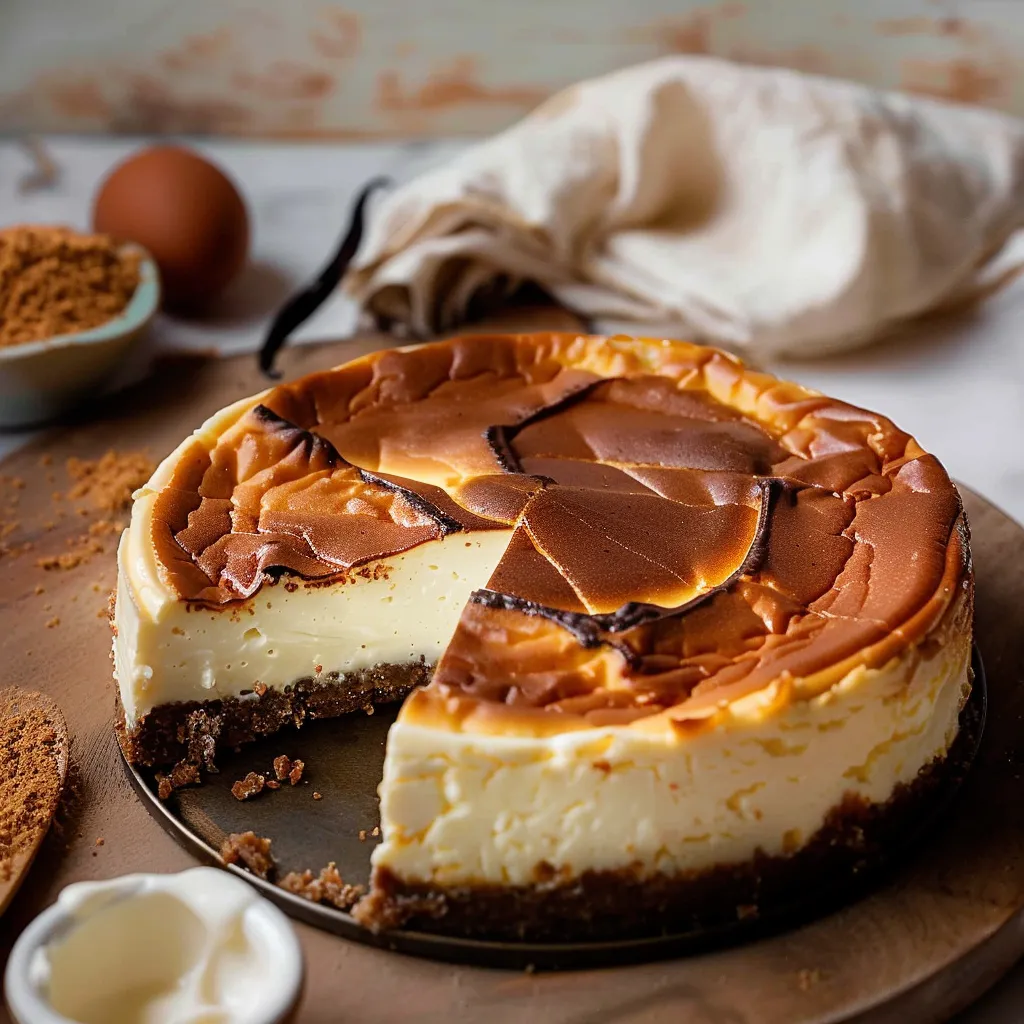 Creamy San Sebastian Cheesecake with a rich caramelized top and soft, melt-in-your-mouth texture.