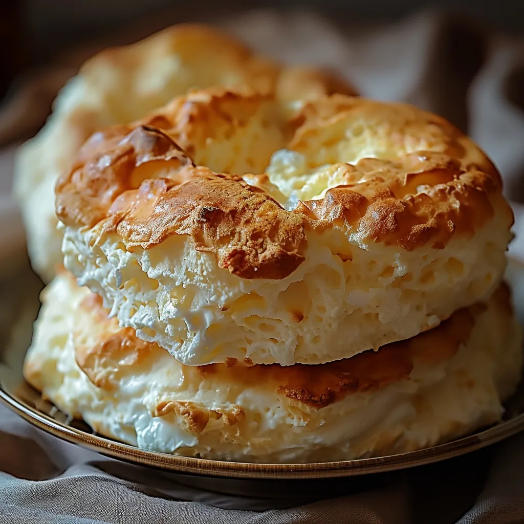 Light and fluffy cottage cheese cloud bread, perfect for low-carb sandwiches or a healthy snack.