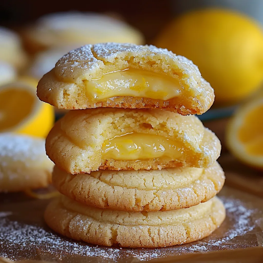 Irresistible lemon curd stuffed cookies with a sweet, citrusy surprise inside.