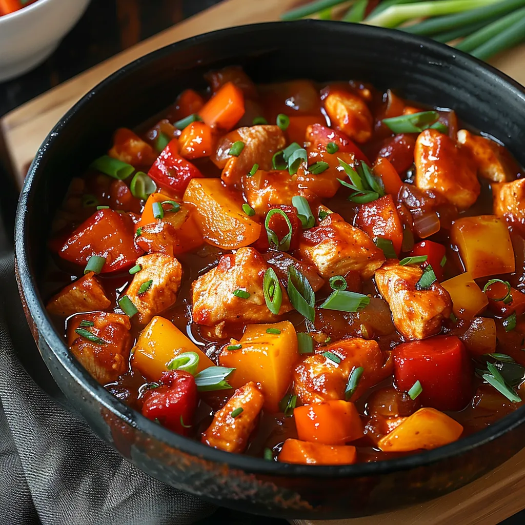 Speedy spicy chicken and peppers with bold seasoning and vibrant flavors.