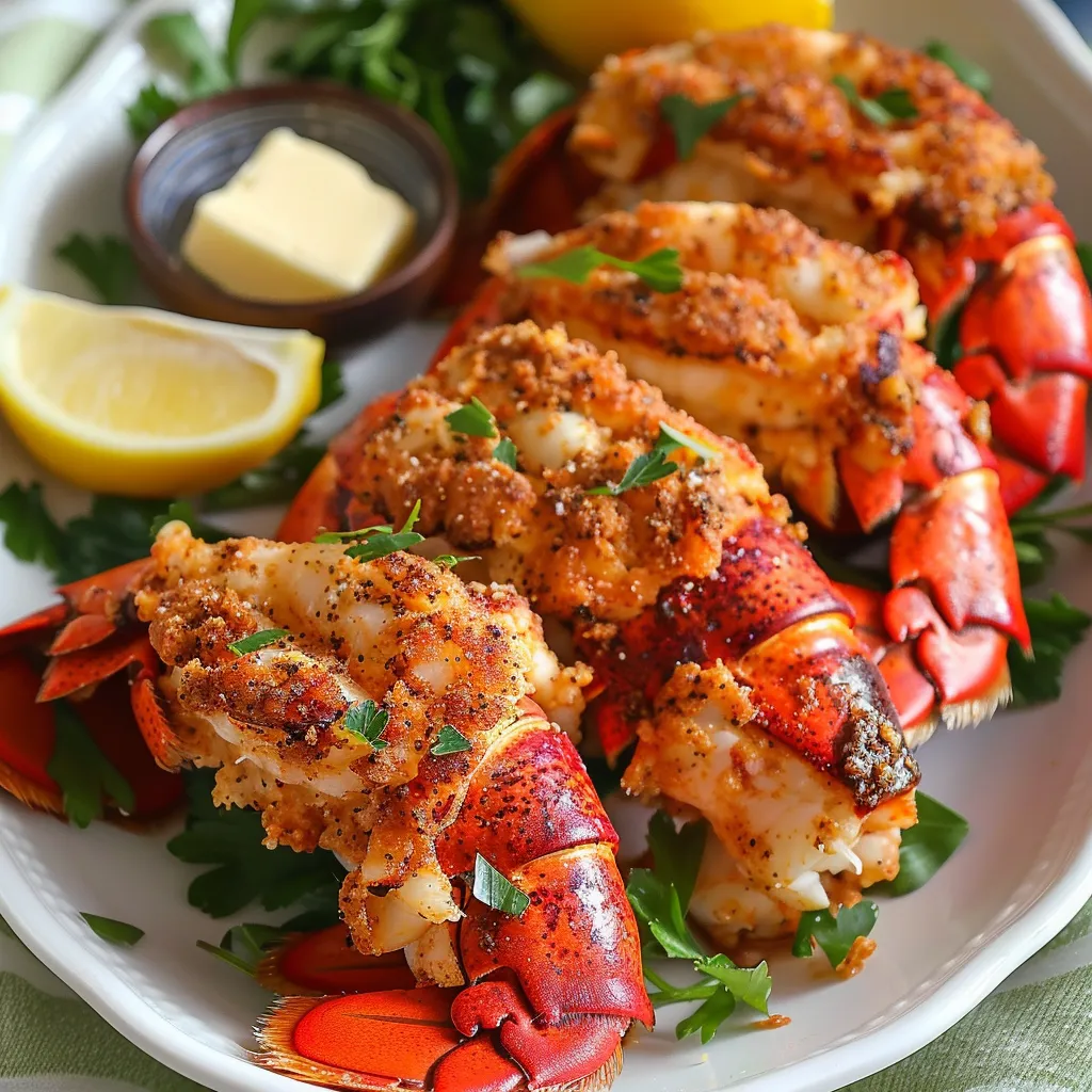 Buttery fried lobster tails with a crunchy coating and juicy, flavorful bite.