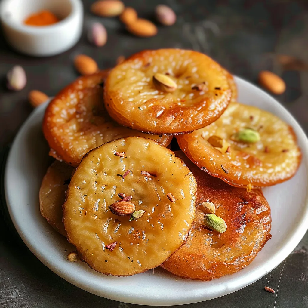 Traditional malpua with crispy edges and a light, airy texture.