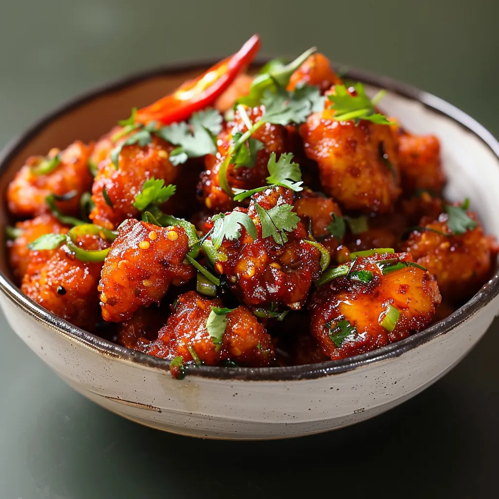 Spicy and crispy chilli mushroom tossed in a flavorful Indo-Chinese sauce.