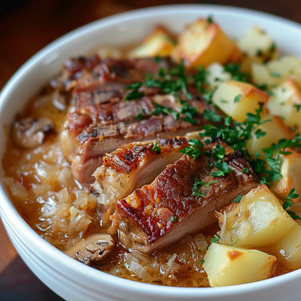 Flavorful Polish kwaśnica, a rich and sour highland soup with smoky, meaty depth.