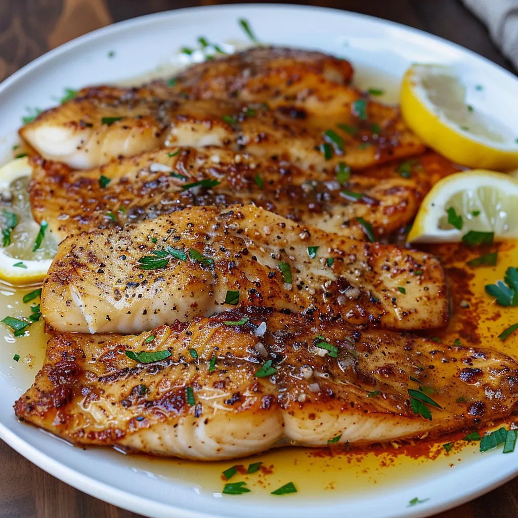 Tender lemon butter tilapia with a light, citrusy garlic sauce.