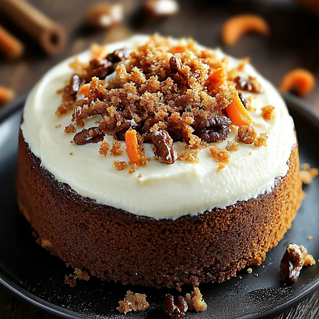 A slice of cake with nuts on top.
