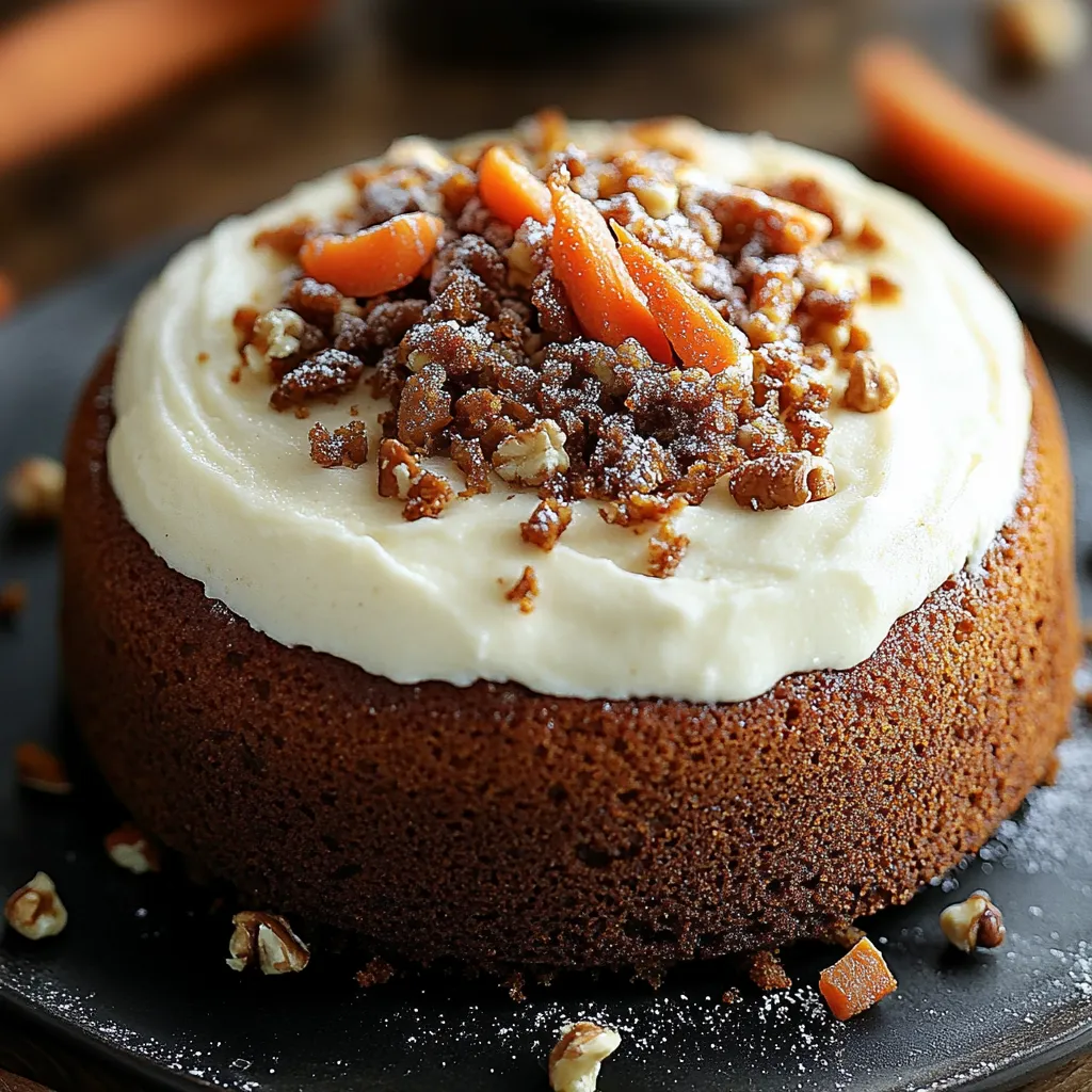 A cake with caramel and nuts on top.
