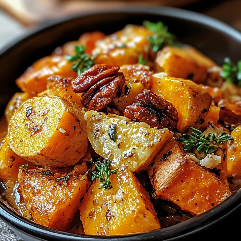 A bowl of food with a nut on top.