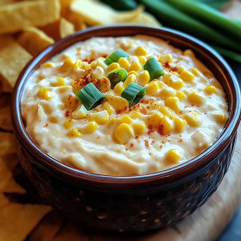 A bowl of food with corn and green onions.