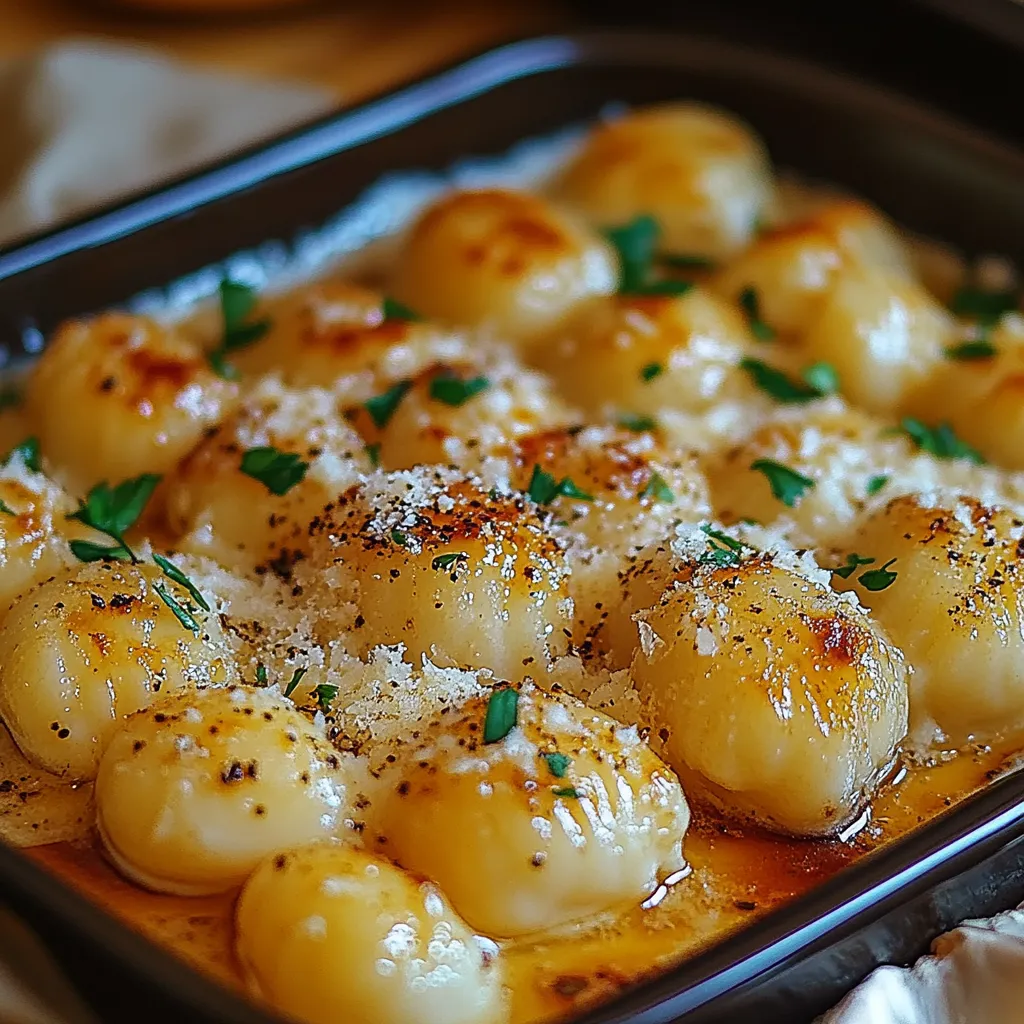A dish of pasta with cheese and herbs.