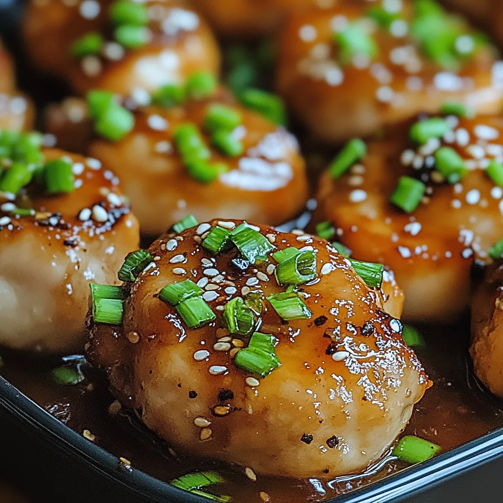 A plate of food with chicken and green onions.