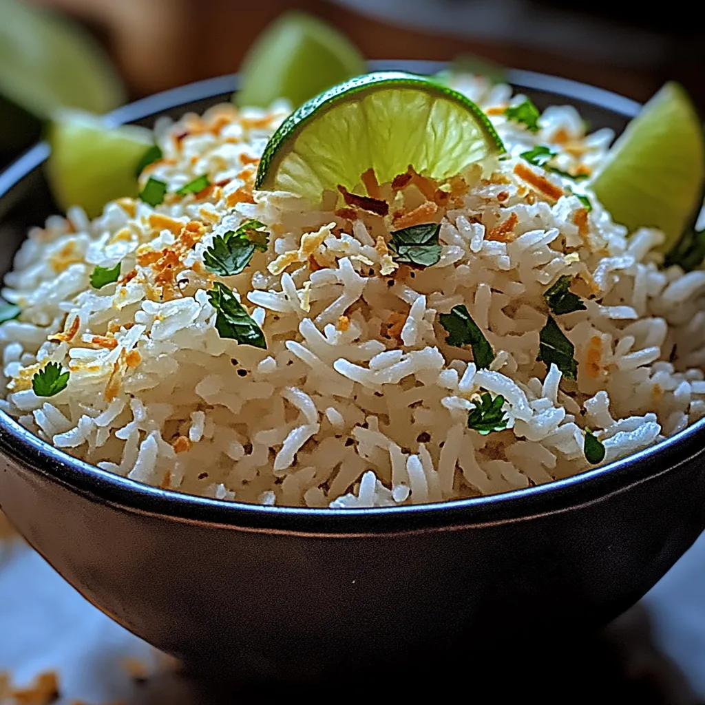 A bowl of rice with a lime wedge on top.