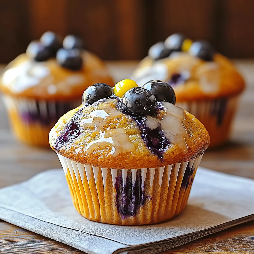 A cupcake with blueberries on top.