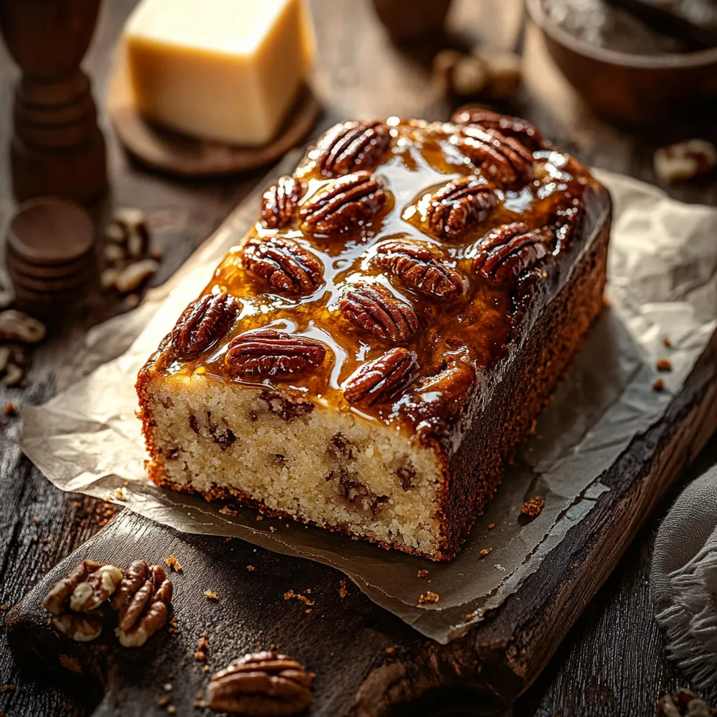 A slice of pecan pie on a wooden table.