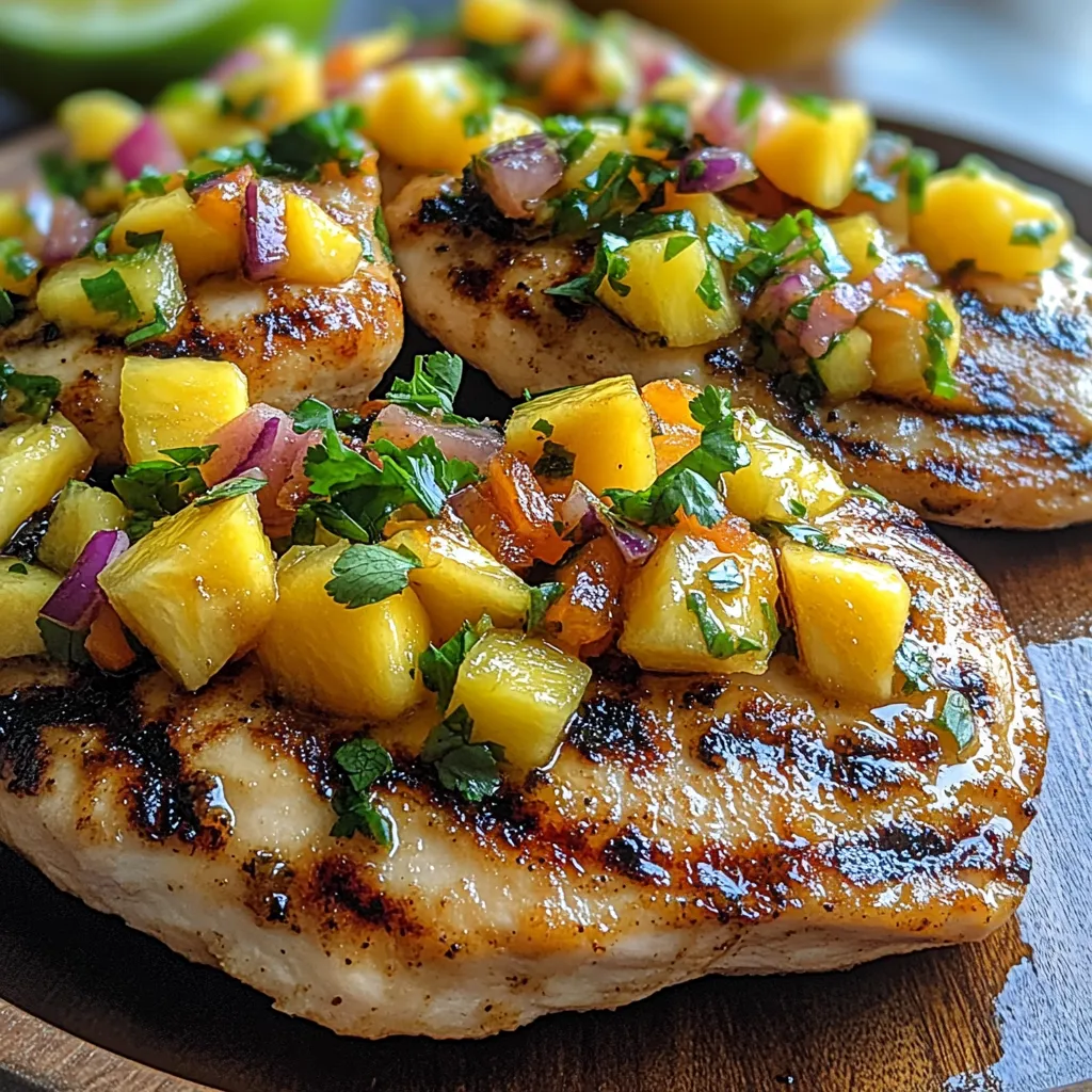 A plate of food with pineapple and onions.