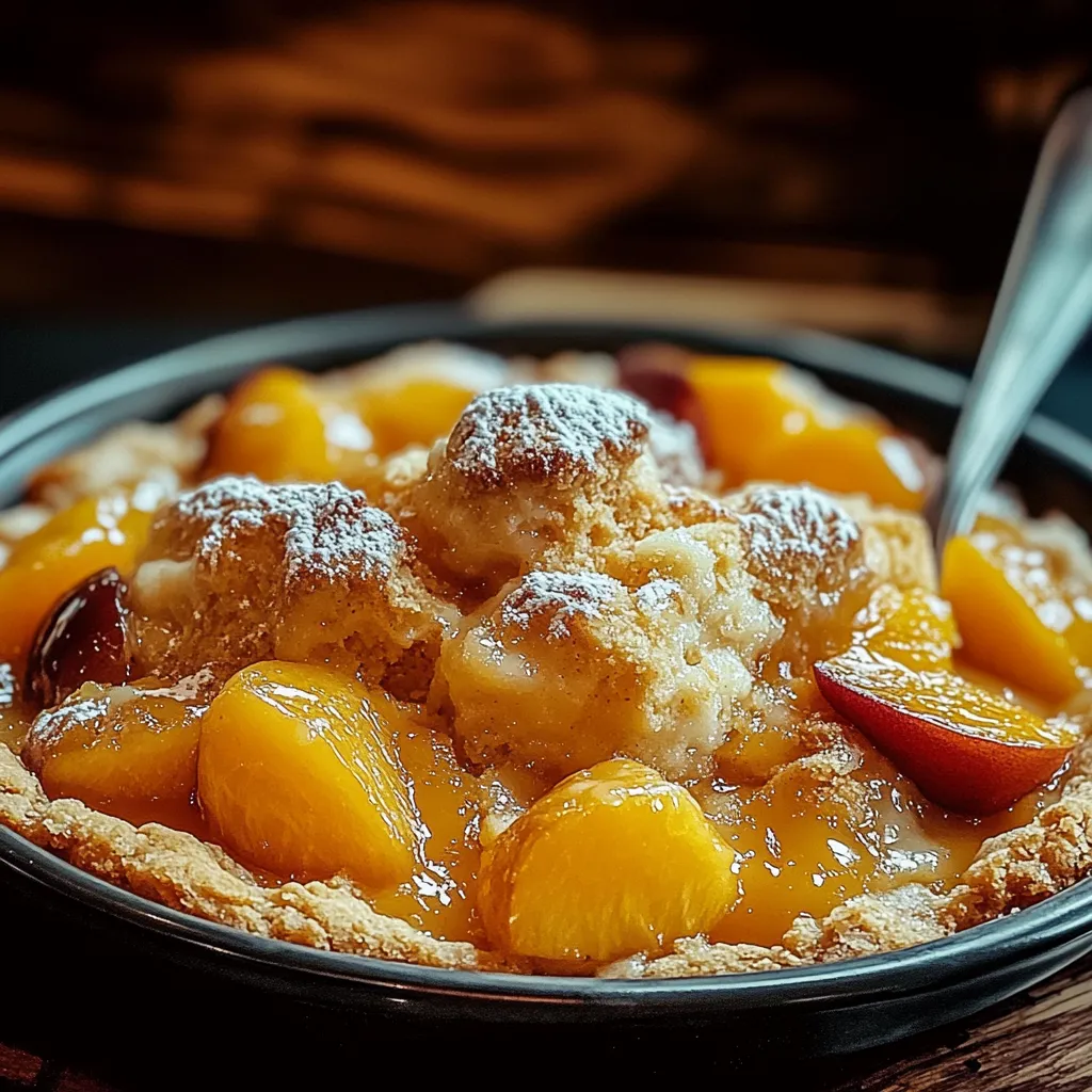 A bowl of fruit with a spoon in it.