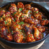 Spicy and flavorful buldak, Korean fire chicken coated in a fiery gochujang sauce.