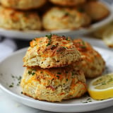 Crab Stuffed Cheddar Bay Biscuits with Lemon Butter