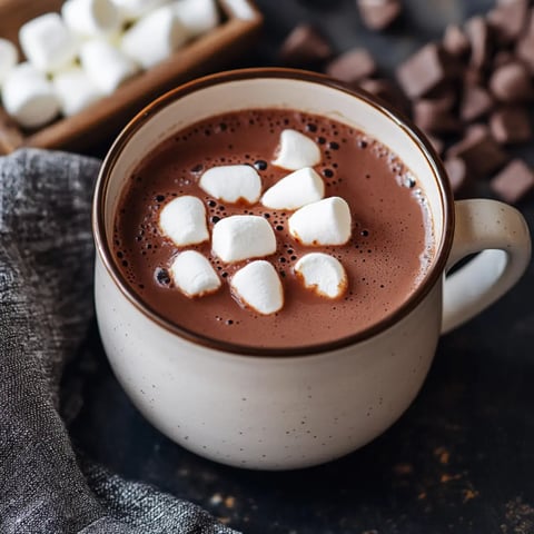 A cozy cup of hot chocolate topped with fluffy marshmallows, accompanied by a dish of more marshmallows and chocolate pieces.