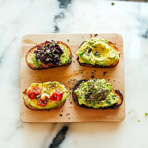 Creamy avocado toast topped with fresh ingredients for a simple and delicious breakfast.