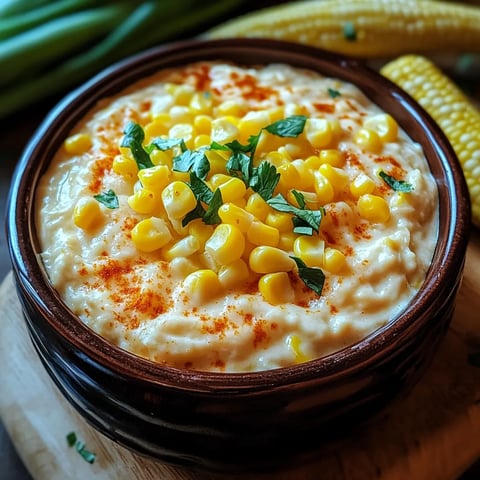 A bowl of corn and cheese.